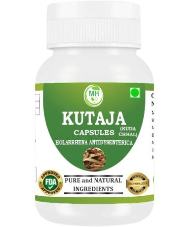 Kutaja Capsules 500 mg (9:1 Extract) 60 Veg Capsules | Holarrhena Antidysenterica for Men & Women | Herbal Supplement | Vegan & Gluten-Free| Pack of 1 (Pack of 1) 30 Count (Pack of 2) - Buy Online on GoSupps.com