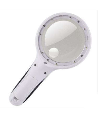 Magnifiers 20 Times Handheld Reading Optical Magnifying Glass 8 LED Lights Old 90MM Large Lens 30 Times with Purple Light Reading Aids - Buy Online on GoSupps.com