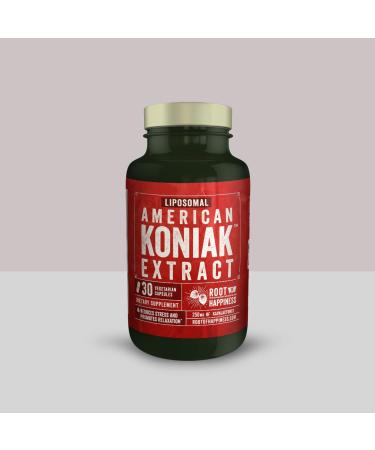 Root of Happiness Liposomal American Koniak Kava Extract Capsules - Premium 250mg Kavalactones 30ct Bottle