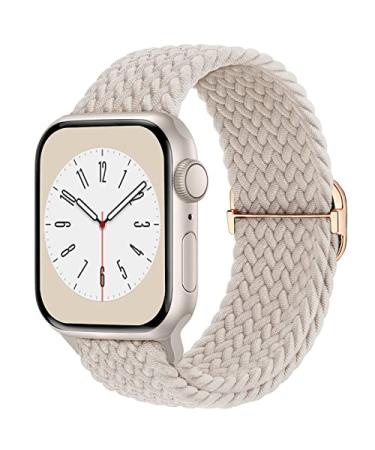 Braided Solo Loop Compatible with Apple Watch Band 38mm 40mm 41mm 42mm 44mm 45mm 49mm for Women Men, Stretchy Straps Elastic Sport Wristbands for iWatch Series 8 7 6 5 4 3 2 1 SE Ultra Starlight 38/40/41mm