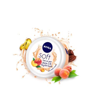 NIVEA Soft Light Moisturizer 200ml | Playful Peach | For Face Hand & Body Instant Hydration | Non-Greasy Cream | With Vitamin E & Jojoba Oil | All Skin Types