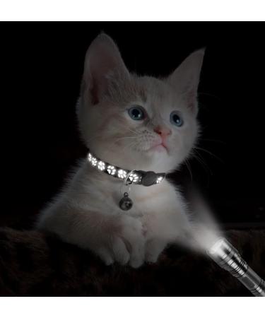 Taglory Reflective Cat Collar - 2 Pack Adjustable Black Collars with Safety Clasp & Bell for Kittens (15-20cm) - Buy Online on GoSupps.com