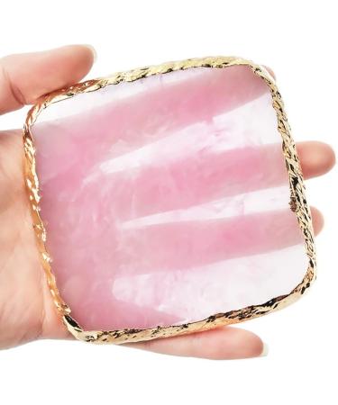 1pc Square Resin Nail Art Painting Gel Palette Golden Edge Polish Agate Mix Stir Crystal Resin Stone Plate Manicure Accessory DIY Tool Mixing Palette - Buy Online on GoSupps.com