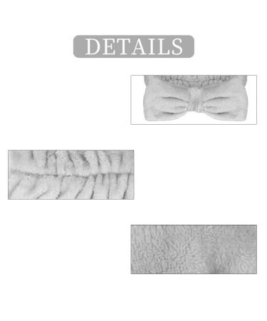 DDSHUN 3-Piece Makeup Hair Band Set | Bowknot Headbands for Yoga Spa & Sports | Elastic Hair Wraps in White Gray & Black - Buy Online on GoSupps.com