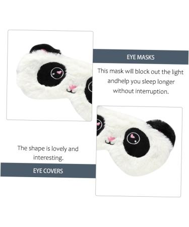 Angoily Plush Silk Eye Mask Set - 2pcs Cartoon Blindfolds for Sleep & Travel Comfortable Satin Eye Cover for Adults - Black & White - Buy Online on GoSupps.com