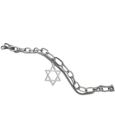 Oralgo Double-Lying Star-Trailer Bracelet | Modern Adjustable Stainless Steel Wrist Jewelry for Parties | Stylish Pendant Bangle - Buy Online on GoSupps.com