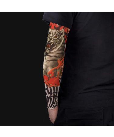 Gospire 6 Pcs Stretchy Nylon Fake Tattoo Sleeves - Halloween Body Art Arm Stockings for Men and Women - Buy Online on GoSupps.com