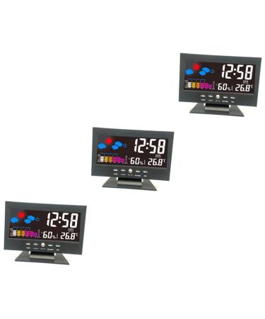 Healeved 3 Pcs Digital Clocks Creative Clock Multifunctional Clock Stylish Clock Time Display Clock Led Digital Display Size 1x3pcs
