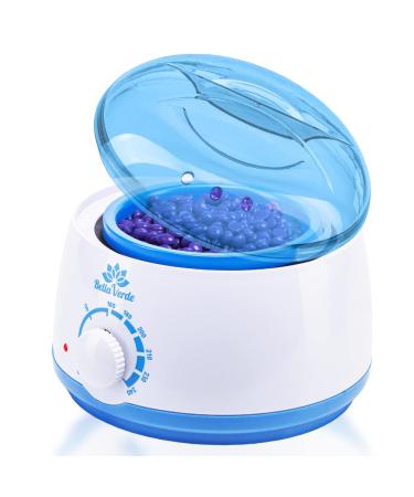 Bella Verde Wax Warmer for Hair Removal - Professional-Grade Waxing Pot - Melts Beans, Beads, Canned, & Hard Wax - Non-Stick Coating - For Brazilian, Eyebrow, Legs, & Body - For Men & Women (Wax Warmer Only) blue warmer