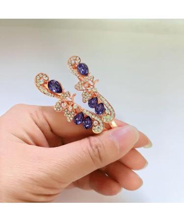 8-Piece Colorful Rhinestone Hair Pins Set - Blue & Purple Decorative Bobby Pins for Women and Girls - Buy Online on GoSupps.com