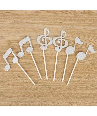 Nenluny 36pcs Music Cupcake Toppers Glitter Music Symbols Notes Cake Toppers for Birthday Baby Shower Wedding Music Party Decoration - Buy Online on GoSupps.com