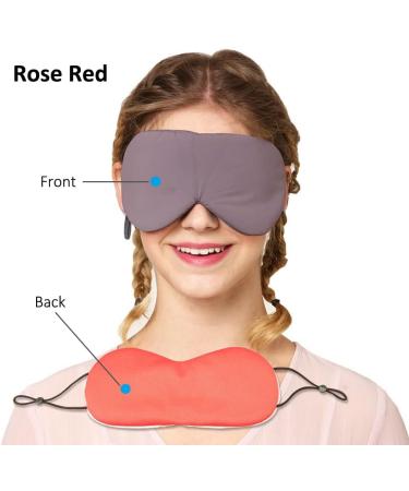 Super Soft Rose Red Sleep Mask for Men and Women - Adjustable Strap, Lightweight Blindfold for Comfortable Sleep, Blocks Light Effectively - Buy Online on GoSupps.com