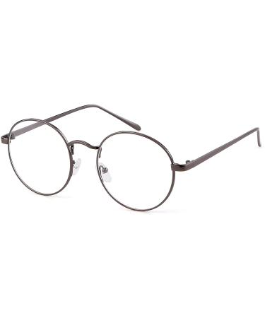 ADEWU Round Glasses Without Prescription Anti Blue Light Computer Gaming Glasses Eye Protection Women Men Anti Blue Light-gray-1