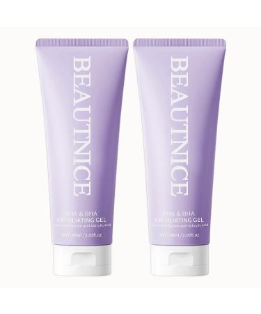 BEAUTNICE Daily Facial Peel Gel Gentle Chemical Exfoliator with Hyaluronic Acid Non-Abrasive & Hydrating Removes Dead Skin for Smooth Radiant Complexion 2 count
