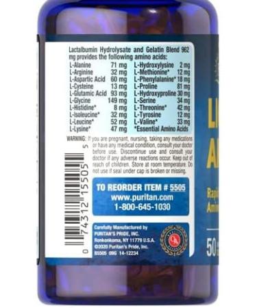 Puritan's Pride Liquid Aminos Softgels - 50 Count - Buy Online on GoSupps.com