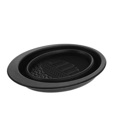 FRCOLOR of Makeup Brush Washer Cleaner Silicone Tool Makeup Cleaning Mat Makeup Brush Mat Cleaner Foldable Makeup Brush Bowl Makeup Brush Washing Bowl Washer Black Bracket