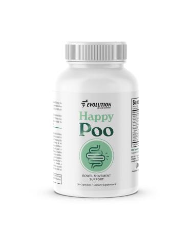 Evolution Advance Happy Poo Colon Cleanser  Probiotic to Support Gut Health Bloating and Constipation Relief  Formulated With Psillium Husk Cascara Sagrada Lactobacillus and MCT Oil (30 Capsules)