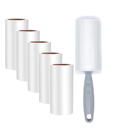 Puki diary lint roll 6 rolls with 90 sheets + 1 roller extra sticky lint roller animal hair remover lint brush for animal hair clothing sofa bed cat hair dog hair and carpet 6 rolls 540 sheet