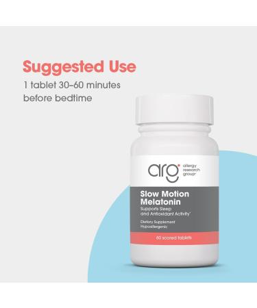 Allergy Research Group NutriCology Slow Motion Melatonin - Delivers 1.2 mg Low-Dose Melatonin - Supports Healthy Sleep Patterns & Optimized Absorption - 60 Servings - 60 Tablets - Buy Online on GoSupps.com