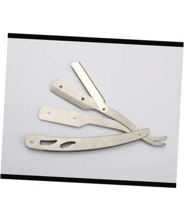 WOONEKY 2pcs Barber Shaving Tools Set - Stainless Steel Straight Razor & Mustache Scissors | Old Fashioned Yangjiang Manual Shaver - Buy Online on GoSupps.com