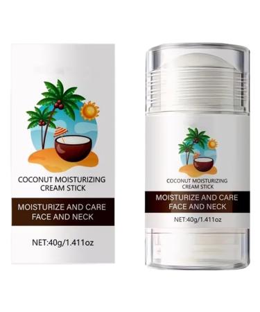 Coconut Face Stick Hyaluronic Acid Face Moisturizer Balm Stick With Coconut Oil Neck Tightening Cream Lifting & Firming Anti Wrinkle Facial Moisturizer Balm Deep Hydration Anti Aging Repair Cream