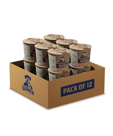 Quaker Maple & Brown Sugar Flavour Instant Oatmeal Cup Multi-Pack 48g (Pack of 12)