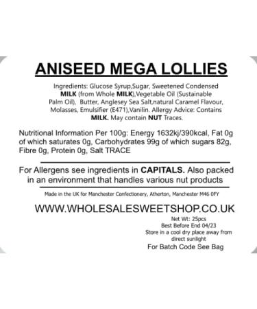 Aniseed Mega Lollies (x25) - Buy Online on GoSupps.com