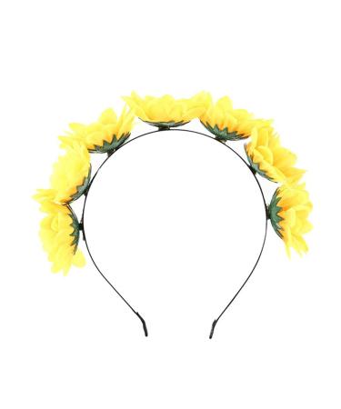 Lurrose 2pcs Sunflower Headband Set | Yellow Daisy Flower Crown & Hairband Accessories for Weddings | Elegant Women's Hair Fashion - Buy Online on GoSupps.com