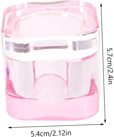 VINTORKY Nail Art Brush Cup Art Plate Crystal Glass Pink Square 5.70X5.40X5.40CM Pink - Buy Online on GoSupps.com