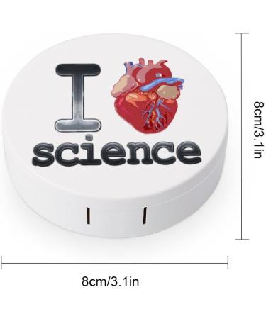 Buy I Love Science Heart Cute Contact Lens Case - Portable Round Storage Box with Mirror for Daily Outdoor Use - Buy Online on GoSupps.com