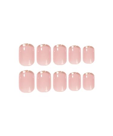 Justotry 24-Piece Gold Glitter French Nails Glossy Angular Press-On Nails for Women | Short Square Fingernails | Nail Art 09 - Buy Online on GoSupps.com