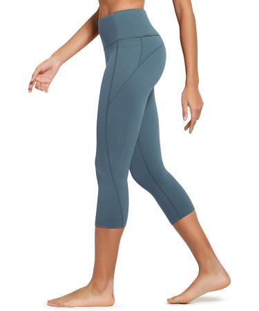 Baleaf Women's High Waisted Capri Leggings with Pockets - Steel Blue XL - Buy Online on GoSupps.com