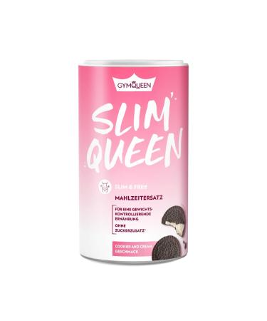 Gymqueen slim queen weight 420g cookies & cream delicious diet shake for easy weight loss meal set with important vitamins and nutrients 250 kcal per portion & without sugar additive cookies and cream 420 g (1 Pack)