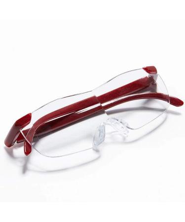 Headband Hands Free Headband Magnifier Glasses 1.5x-3x Zoom Head Mounted Head Magnifying Glasses for Reading Jewelry Loupe Watch Electronic Repair (Color : Red) Safehappy
