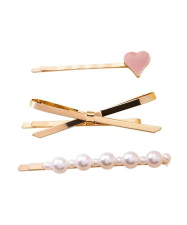 Didiseaon Love Heart Hair Clips Barrettes for Women Pearl Hairpins Decorative Hair Accessories Heart Bobby Hair Clips Metal Vintage Decor Hair Accessories for Women Miss Fashion Bow Suit