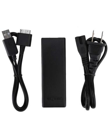 ASHATA Portable for PSP GO Power Adapter Fast Charging DC 5V/1500mA 50/60Hz AC Adapter Power Wallwith 2-in-1 USB Data Power Cable Light and Portable (black)