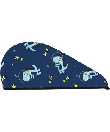 Space Dinosaur Microfiber Hair Towel - Super Absorbent Coral Velvet Wrap for Long Curly & Thick Hair - Quick Dry Hair Cap for Women - Buy Online on GoSupps.com
