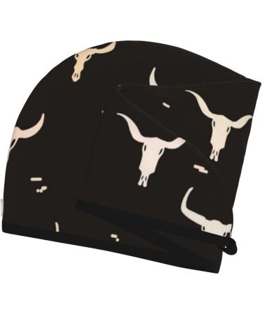 Super Absorbent Cow Skulls Microfiber Hair Towel | Quick Dry Coral Velvet Wrap for Long Curly Thick Hair - Buy Online on GoSupps.com
