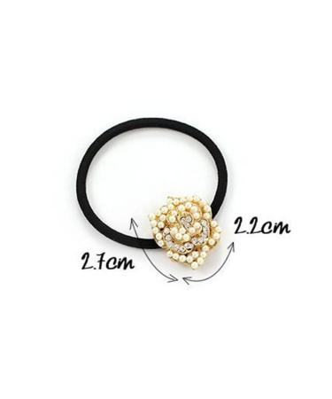 Buy cuhair 6pcs Pearl Flower Hair Ties - Stylish Ponytail Holders for Women Girls & Kids | Quality Hair Accessories - Buy Online on GoSupps.com