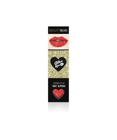 BEAUTYBLVD Glitter Lips | Glitter Lip Kit | Waterproof & Smudge Proof | Long Lasting | Cruelty Free (Ruby Slippers)