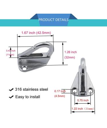YWZHENYU Boat Fender Hooks - 316 Stainless Steel Spring Snap Hooks - 4 Pcs with Screws - Buy Online on GoSupps.com