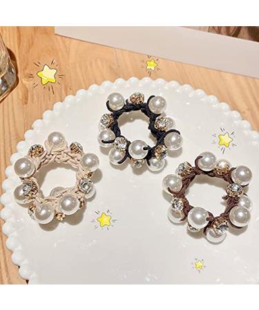 Bzybel Big Pearls Stretch Hair Ties - 3 Colors | Decorative Ponytail Holders for Girls & Women - Buy Online on GoSupps.com