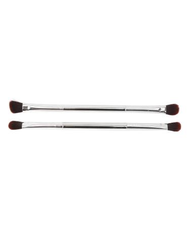 Double Ended Eyeshadow Brush Set - Silver Soft Fiber Hair Contour Tool for Makeup Artists & Women | International Shipping - Buy Online on GoSupps.com