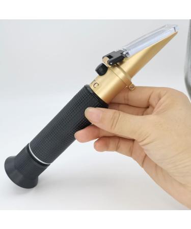 Salinity Refractometer ATC Function | Dual Scale Specific Gravity Saltwater Test Kit | Ideal for Seawater Aquarium Fish Tank | GoldBlack - Buy Online on GoSupps.com