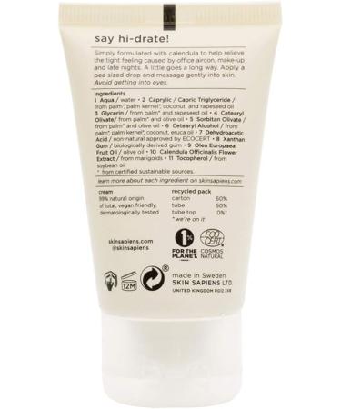 SKIN SAPIENS Nourish & Hydrate Face Cream with Calendula 99% Natural Ecocert Cosmos Unperfumed Facial Moisturiser For Men and Women Cruelty Free and Vegan Skincare For Sensitive Skin 40 ml - Buy Online on GoSupps.com