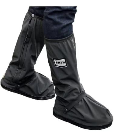 USHTH Black Waterproof Rain Boot Shoe Cover with reflector (1 Pair) (XX-Large) XX-Large Women/XX-Large Men