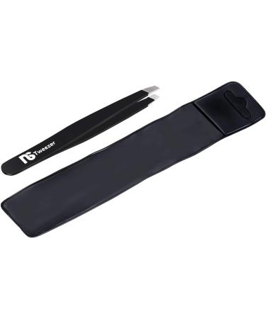 Slant Tweezers 4-Pack - Professional Stainless Steel Eyebrow & Facial Hair Pluckers - Precision Personal Care in Black & Natural - Buy Online on GoSupps.com
