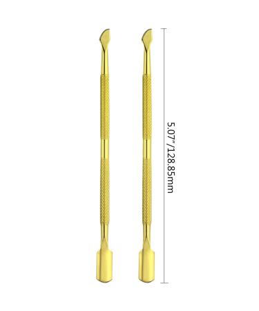 4 Pieces Gold Stainless Steel Nail Cuticle Pusher & Remover Tool Set - Double Ended Manicure & Pedicure for Fingernails & Toenails - Buy Online on GoSupps.com