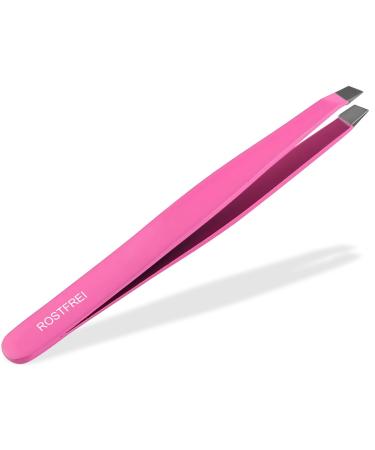 Cosmetic tweezers eyebrow tweezers pink 10 cm - 2 mm plucking surface