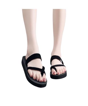 Yytcsjz Women Slide Cross Strap Open Toe Sandals Bunion Corrector Platform Shoes with Arch Support Comfy Casual Fashion Gift for Girlfriend and Mom (Color : Black Foot Length : 23.5cm) 23.5cm Black